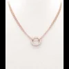 ALISEI - Collana rolò doppia con ovale pavè bianco