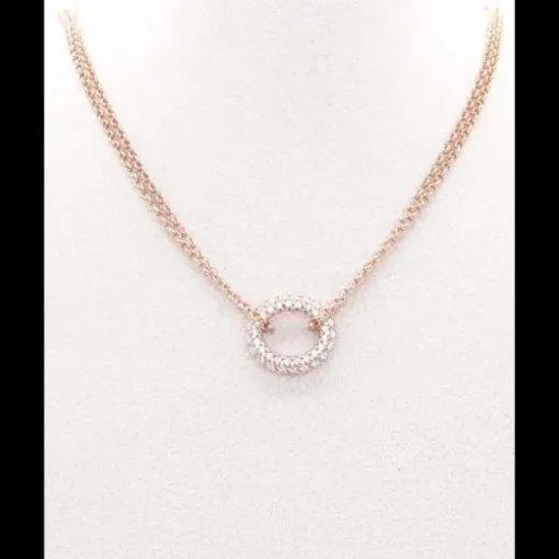 ALISEI - Collana rolò doppia con ovale pavè bianco