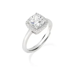 AMEN - Anello Lady Regolabile con Zircone Bianco Taglio Radiant