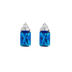AMEN - Orecchini Princess con Zirconi Blu e Bianchi
