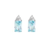 AMEN - Orecchini Princess con Zirconi Acqua Marina e Bianchi