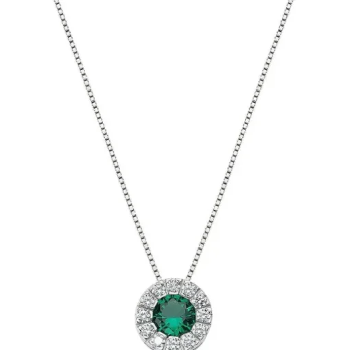 Amen collana donna Con Pendente In Zirconi Bianchi E Verdi