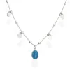Amen Collana Madonnina Smaltata Blu e Cuori