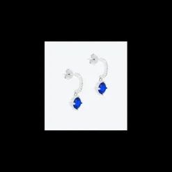 Anihma - ORECCHINI CREOLI CON ZIRCONE BLU