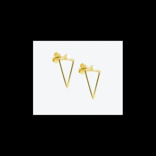 Anihma - ORECCHINI TRIANGOLO E PERLA - ORO