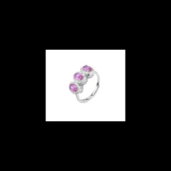 Boccadamo - Anello con cristalli ovali centrali rubino circondati da zirconi