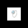 Boccadamo - Anello con centrale bianco e doppia fila di zirconi bianchi