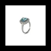 BOCCADAMO - Anello con quadrato di zirconi acquamarina