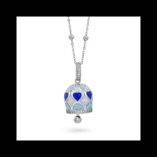 Boccadamo - Collana con campanella portafortuna azzurra e viola