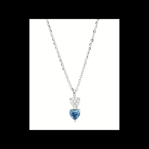 Boccadamo - COLLANA CON CUORI PENDENTI DI ZIRCONI BIANCHI E TANZANITE