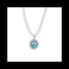 BOCCADAMO - Collana di perle con zircone ovale acquamarina SOPHIE