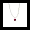 BOCCADAMO - Collana di perle con cuore rosso rubino SOPHIE