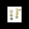 Boccadamo - Orecchini oro giallo pendenti con cristalli acquamarina, pesca, tanzanite circondati da zirconi