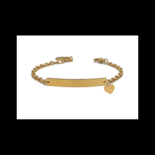 Boccadamo - Bracciale in acciaio con cuoricino pendente e zircone.