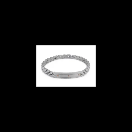 Boccadamo - Bracciale jubilee con piastrina centrale e Pvd rosa