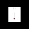Boccadamo - Collana con cristallo pendente circolare rubino, con zirconi e fila di zirconi