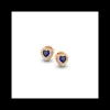 BOCCADAMO - Orecchini a lobo color oro rosa con zircone a cuore blu zaffiro e pavè di zirconi