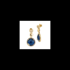 Boccadamo - Orecchini con cristallo color blu montana pendente e zirconi