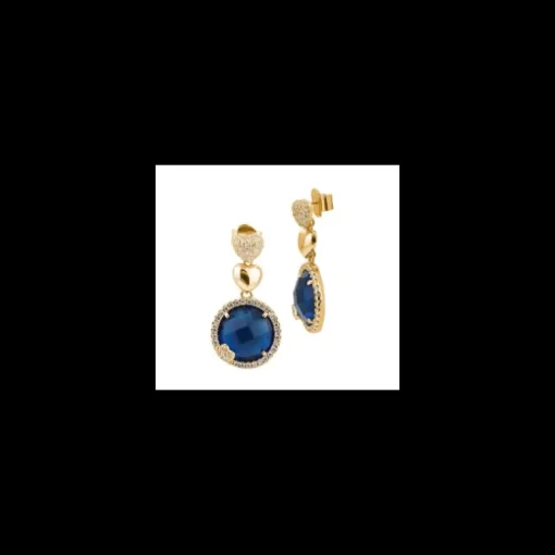 Boccadamo - Orecchini con cristallo color blu montana pendente e zirconi