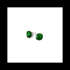 BOCCADAMO - Orecchini punto luce con zircone verde smeraldo