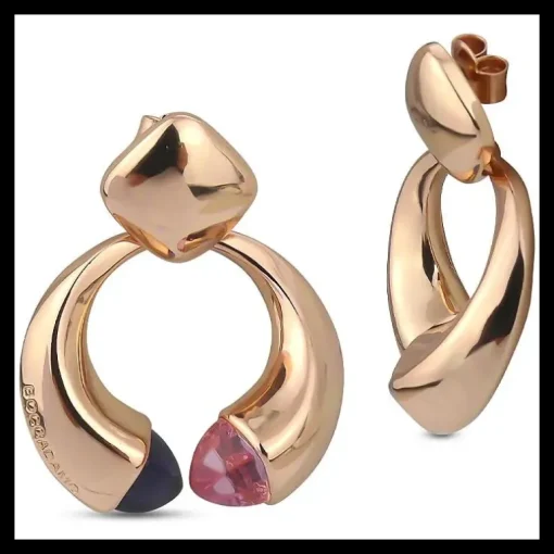 Boccadamo Orecchini Donna Pendenti Con Cristalli Morganite e Ametista