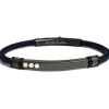 BORSARI - BRACCIALE IN POLIESTERE COLORE BLU NAVY E ACCIAIO PVD CON VITI IN ORO ROSÈ