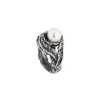 Bottega Boccadamo - Anello In Argento Brunito E Perla Naturale