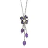 Bottega Boccadamo - Collana In Argento Brunito Con Pendente Perla Naturale E Ametista