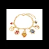 BySimon - Bracciale in Metallo con Cuore Sacro, Vesuvio, San Gennaro, Maschera, 13