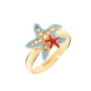 BYSIMON - Anello in Metallo con stelle marine colorate