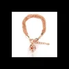 BYSIMON - Bracciale in Metallo catena multifilo, con campana pendente impreziosita da cristalli multicolore