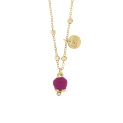 BYSIMON - Collana in Metallo con campanella portafortuna pendente, impreziosita da smalto e cristalli