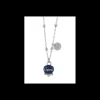 BYSIMON - Collana metallo con campanella smaltata blu con scritta Capri