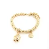 BYSIMON - Bracciale in Metallo maglia a sfere con campanella