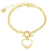 BYSIMON - Bracciale in Metallo con cuore bianco