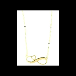BYSIMON - Collana con infinito liscio e cuoricino