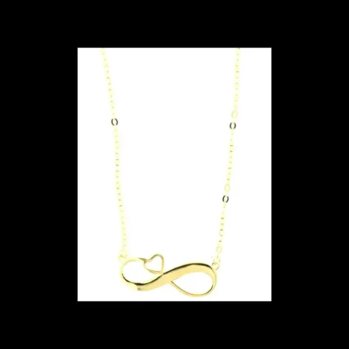 BYSIMON - Collana con infinito liscio e cuoricino