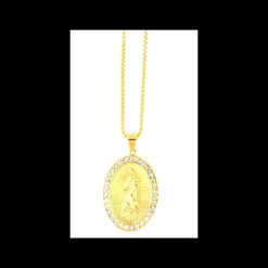BYSIMON - Collana in Acciaio con pendente religioso