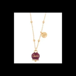 BYSIMON - Collana in Metallo con campanellina rossa smaltata
