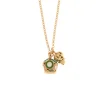 BYSIMON - Collana in Metallo con campana pendente colorata e piccola campanella traforata a cuori