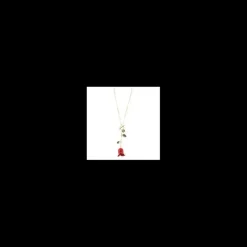 BYSIMON - Collana in Metallo con chiusura a T con tosa rossa