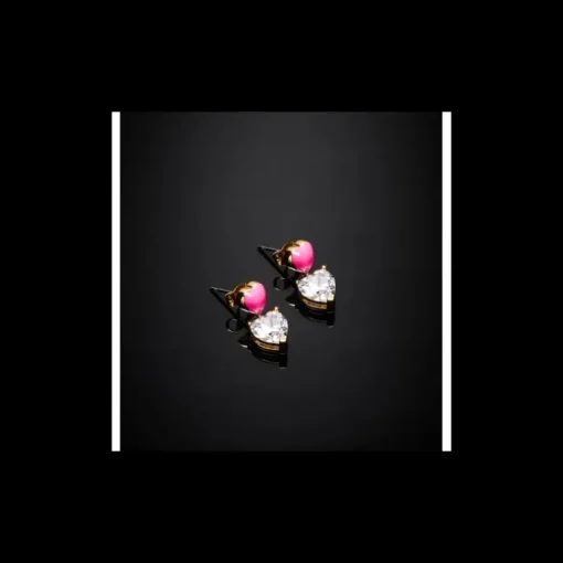 CHIARA FERRAGNI - ORECCHINI DONNA COLLEZIONE CUORICINO NEON CON SMALTO ROSA