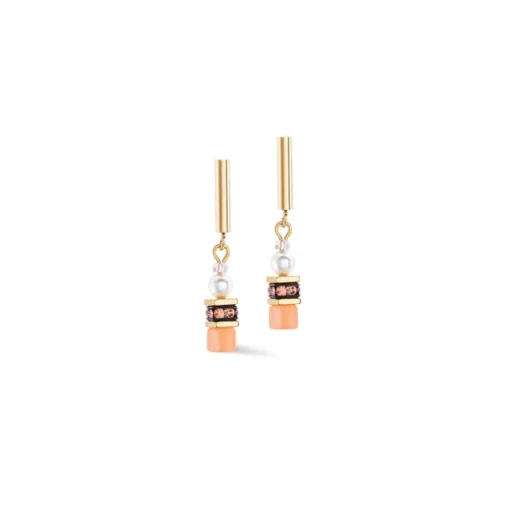Coeur de Lion - Orecchini GeoCUBE Mini Fusion Pearls Apricot Crush