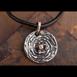 ERES DESIGN - Collana con ciondolo piastra lavorata Moka