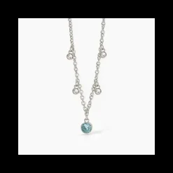 2jewels - Collana donna in acciaio acquamarina sintetica e cristalli