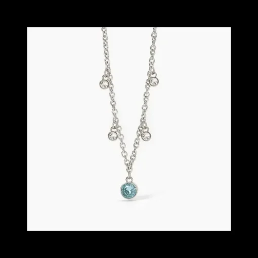 2jewels - Collana donna in acciaio acquamarina sintetica e cristalli