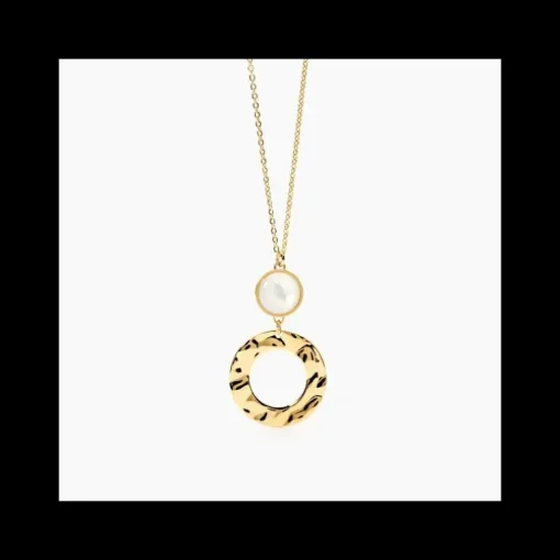 2jewels - Collana in acciaio 316L PVD giallo perle conchiglie