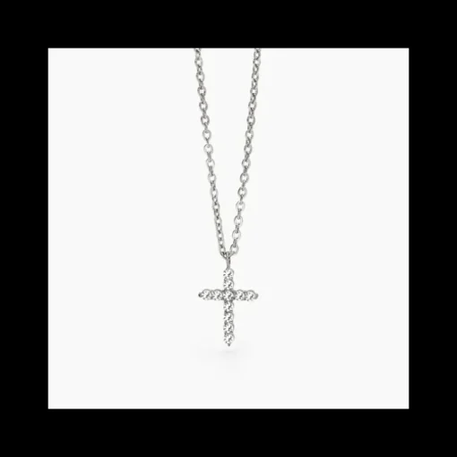 2jewels - Collana uomo croce in acciaio 316L zirconi