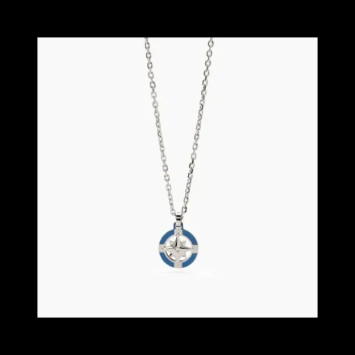 2jewels - Collana uomo in acciaio 316L PVD blu Cristalli