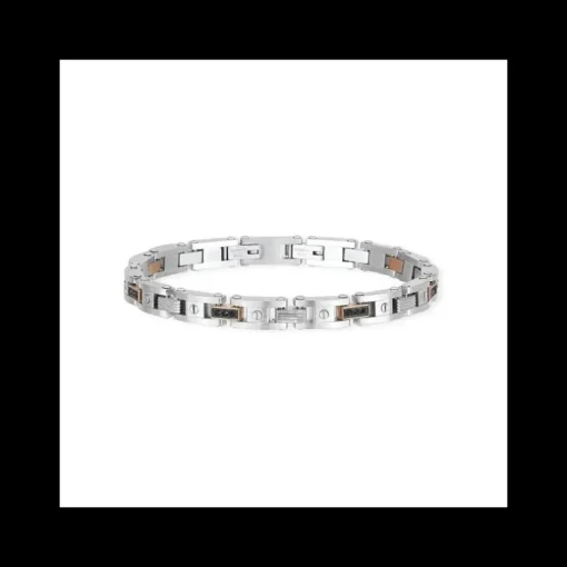 2JEWELS - BRACCIALE IN ACCIAIO CON ZIRCONI NERI